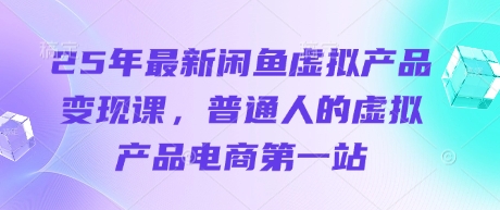 25年最新闲鱼虚拟产品变现课，普通人的虚拟产品电商第一站-天星云网创