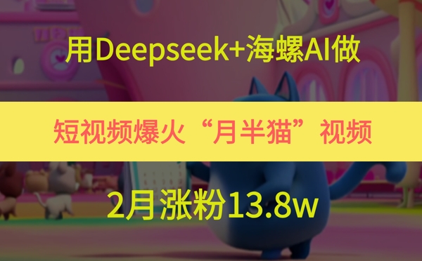 用Deepseek+海螺AI做短视频爆火“月半猫”视频，2月涨粉13.8w-天星云网创