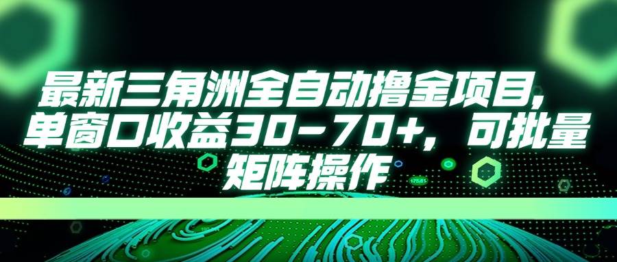 最新三角洲全自动撸金项目，单窗口收益30-70+，可批量矩阵操作-天星云网创