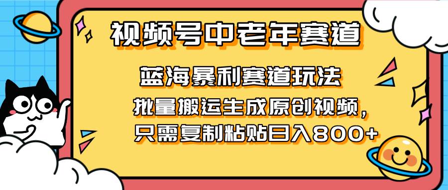 2025视频号中老年短视频蓝海暴利风口！复制粘贴搬运视频单日赚800+，无…-天星云网创