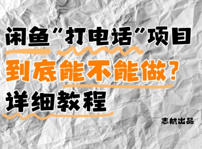 闲鱼新风口！手把手教你靠\’打电话\’月入5K+(附避坑指南)小白看完立马上手！-天星云网创