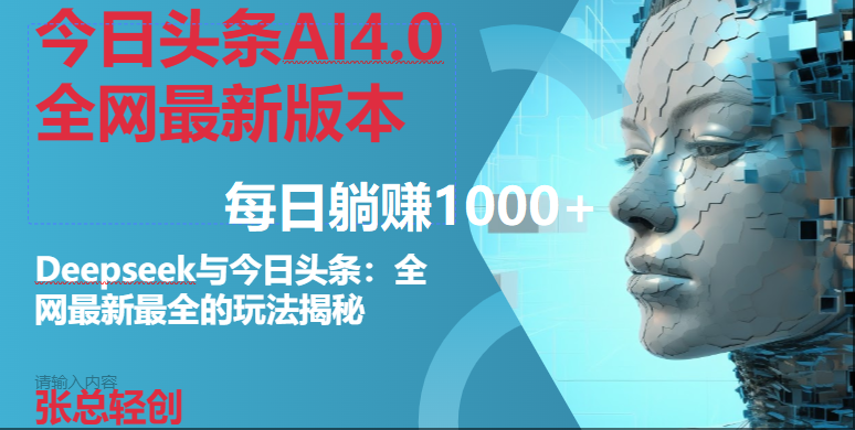 今日头条AI4.0全网最新版本Deepseek+今日头条全网最新最全玩法，单日躺赚1000+-天星云网创