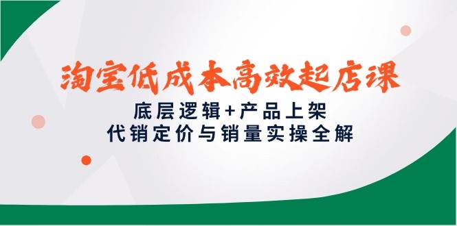 淘宝低成本高效起店课，底层逻辑+产品上架，代销定价与销量实操全解-天星云网创