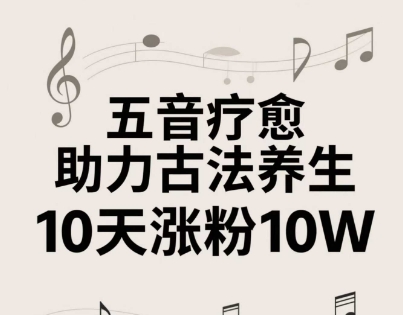 古法五音养生教程，五音疗愈的视频的制作方法，2-4小时就能学会，作者10天涨粉10W-天星云网创