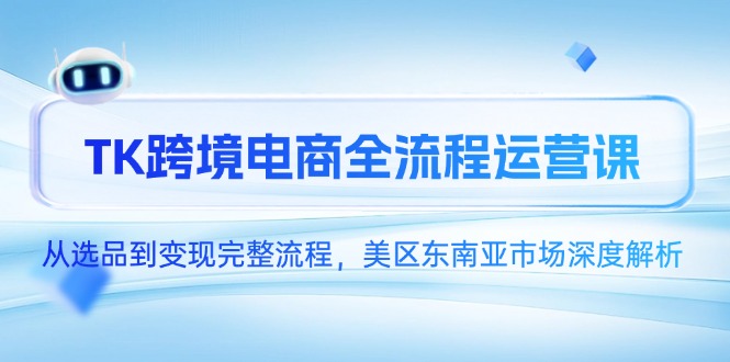 TK跨境电商全流程运营课，从选品到变现完整流程，美区东南亚市场深度解析-天星云网创