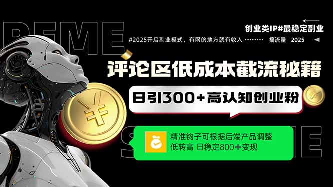 评论区低成本引流秘籍，精准钩子直击用户，单账号日增300+创业粉，日稳…-天星云网创