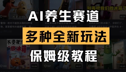 AI养生赛道，多种全新玩法，保姆级教程拆解-天星云网创