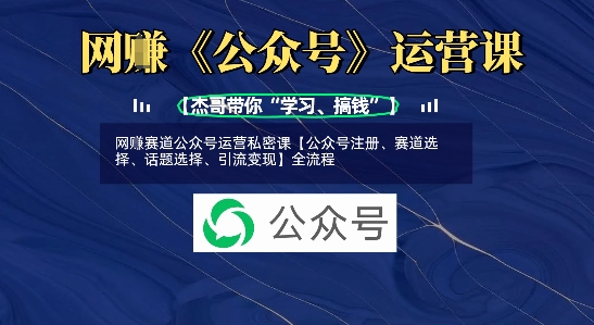 网创赛道公众号运营私密课【公众号注册、赛道选择、话题选择、引流变现】全流程-天星云网创