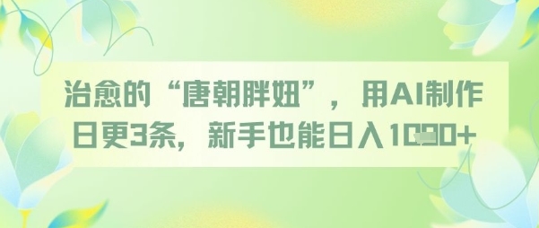 治愈的“唐朝胖妞”，用AI制作日更3条，新手也能日入多张-天星云网创