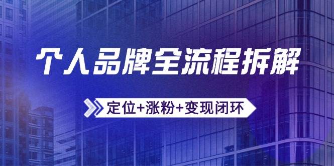 个人品牌全流程拆解：定位+涨粉+变现闭环，微信生态运营与资源整合-天星云网创