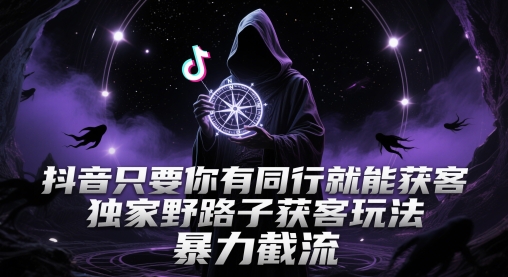 抖音只要你有同行就能获客，独家野路子获客玩法，暴力截流【揭秘】-天星云网创