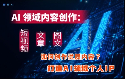 AI领域内容创作：高效创作短视频、文章、图文三大板块内容，打造AI领域个人IP-天星云网创