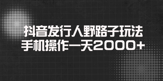 抖音发行人野路子玩法，手机操作一天2000-天星云网创