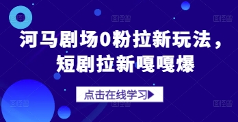 河马剧场0粉拉新玩法，短剧拉新嘎嘎爆-天星云网创