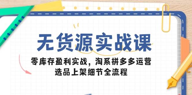 无货源实战课：零库存盈利实战，淘系拼多多运营，选品上架细节全流程-天星云网创