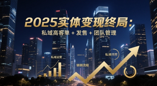 2025实体变现终局：私域高客单+发售+团队管理-天星云网创