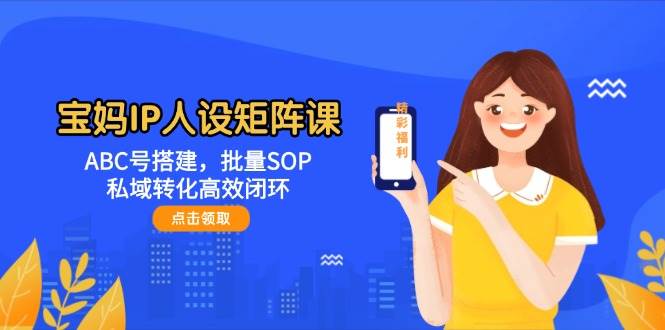 宝妈IP人设矩阵课：ABC号搭建，批量SOP，私域转化高效闭环-天星云网创