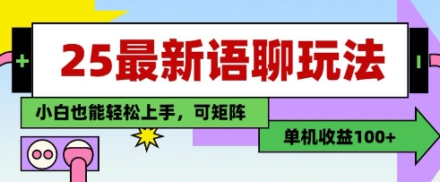 25年最新语聊玩法，纯手工，单机收益100+，小白也能轻松上手，可矩阵操作-天星云网创