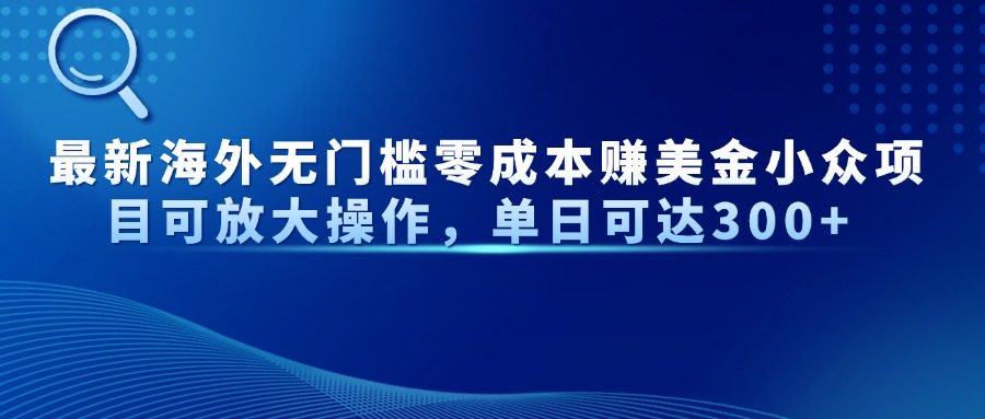 最新海外无门槛零成本赚美金小众项目可放大操作，单日可达300+-天星云网创