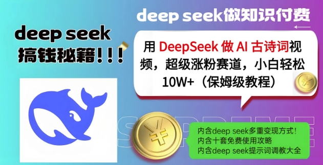 用DeepSeek做AI古诗词视频，超级涨粉赛道，小白轻松涨粉10W+(保姆级教程)-天星云网创