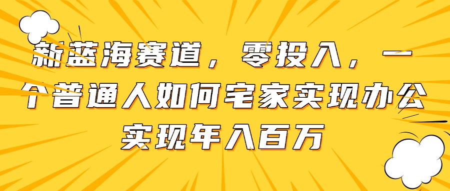 新蓝海赛道，零投入，一个普通人如何宅家办公实现年入百万-天星云网创