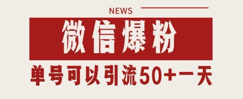 微信爆粉，私域暴力引流打法日引千粉 单号日进50+【揭秘】-天星云网创