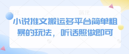 小说推文搬运多平台简单粗暴的玩法，听话照做即可-天星云网创