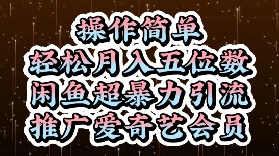闲鱼超暴力引流推广爱奇艺会员，操作简单，轻松月入5位数-天星云网创