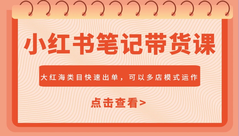小红书笔记带货课，大红海类目快速出单，市场大，可以多店模式运作(更新)-天星云网创