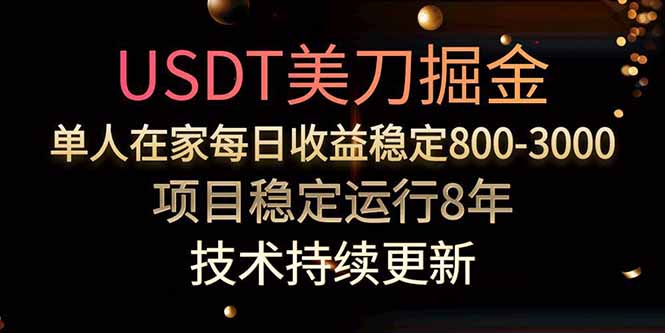 USDT美刀掘金，单人每日收益800-3000，稳定运行8年-天星云网创
