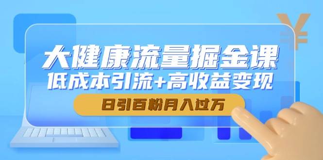 大健康流量掘金课，低成本引流+高收益变现，日引百粉月入过万-天星云网创