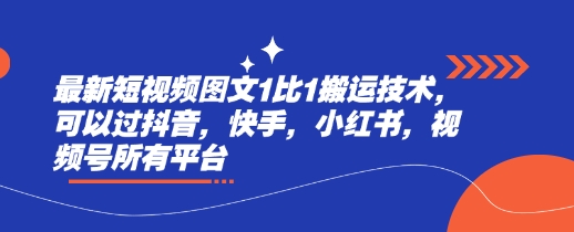 最新短视频图文1比1搬运技术，可以过抖音，快手，小红书，视频号所有平台-天星云网创
