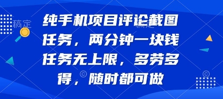 纯手机项目评论截图任务，两分钟一块钱 任务无上限多劳多得，随时随地都能做【揭秘】-天星云网创