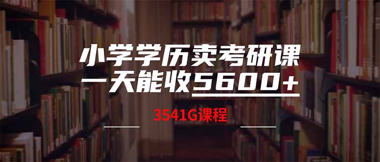小学学历卖考研课程，一天收5600(附3580G考研合集-天星云网创