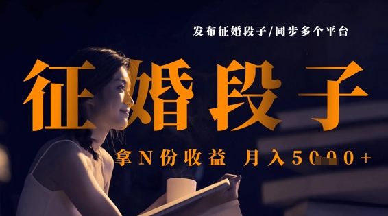 发布征婚段子，同步多个平台，拿N份收益，月入5k-天星云网创