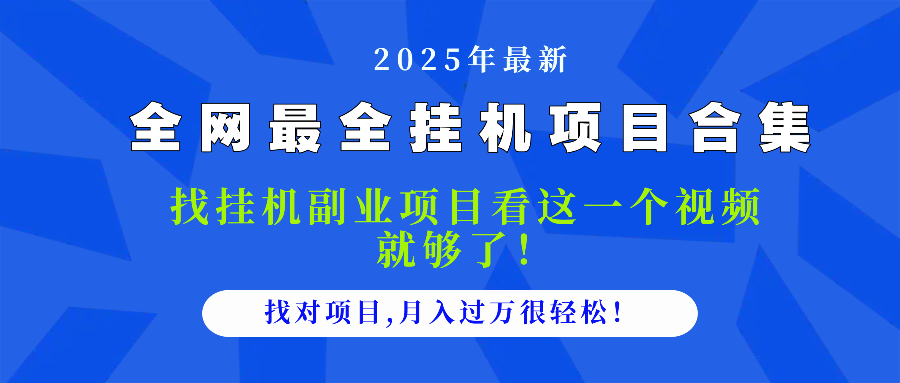 2025最全挂机项目合集 找项目看这一个视频就够了，做对项目月入过万很…-天星云网创