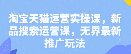 淘宝天猫运营实操课，新品搜索运营课，无界最新推广玩法-天星云网创