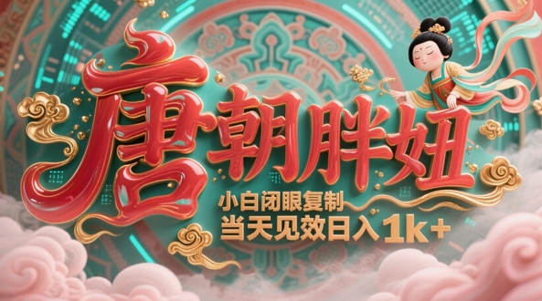 用AI克隆“唐朝胖妞”日更3条，平台疯狂推流，小白闭眼复制，当天见效，日入1k+-天星云网创