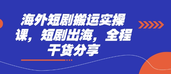 海外短剧搬运实操课，短剧出海，全程干货分享-天星云网创