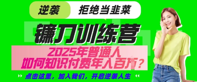 【网创项目终点站-镰刀训练营超级IP合伙人】25年普通人如何通过知识付费实现逆袭【揭秘】-天星云网创