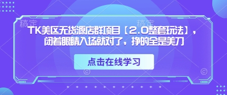 TK美区无货源店群项目【2.0整套玩法】，闭着眼睛入场就对了，挣的全是美刀-天星云网创