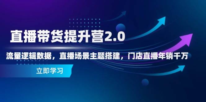 直播带货提升营2.0：流量逻辑数据，直播场景主题搭建，门店直播年销千万-天星云网创