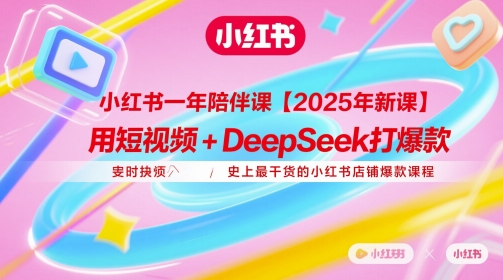 小红书一年陪伴课【2025年新课】，用短视频+deepSeek打爆款，史上最干货的小红书店铺爆款课程-天星云网创