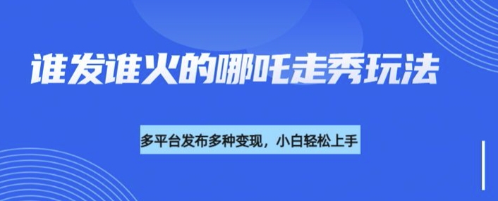 利用deepseek制作谁发谁火的哪吒2人物走秀视频，多平台发布多种变现-天星云网创