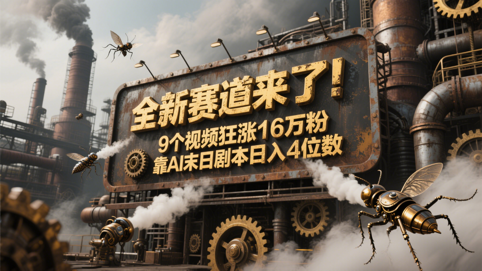 全新赛道来了！9个视频狂涨16万粉，靠AI末日剧本日入4位数，评论区爆肝追更！-天星云网创