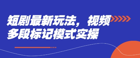 短剧最新玩法，视频多段标记模式实操-天星云网创
