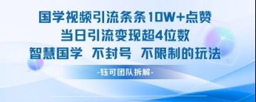 国学视频引流条条10W+点赞当日引流变现超4位数-天星云网创