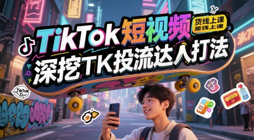 TikTok短视频带货线上课，深挖TK投流达人打法-天星云网创