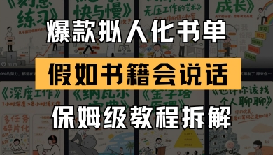 最新爆款拟人化书单玩法，假如书籍会说话，保姆级教程-天星云网创