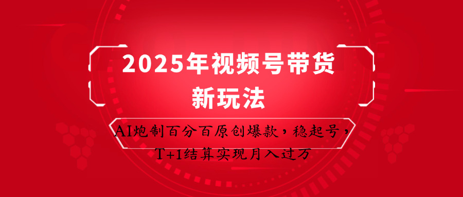 2025年视频号带货新玩法：AI炮制百分百原创爆款，稳起号，T+1结算实现月入过万-天星云网创